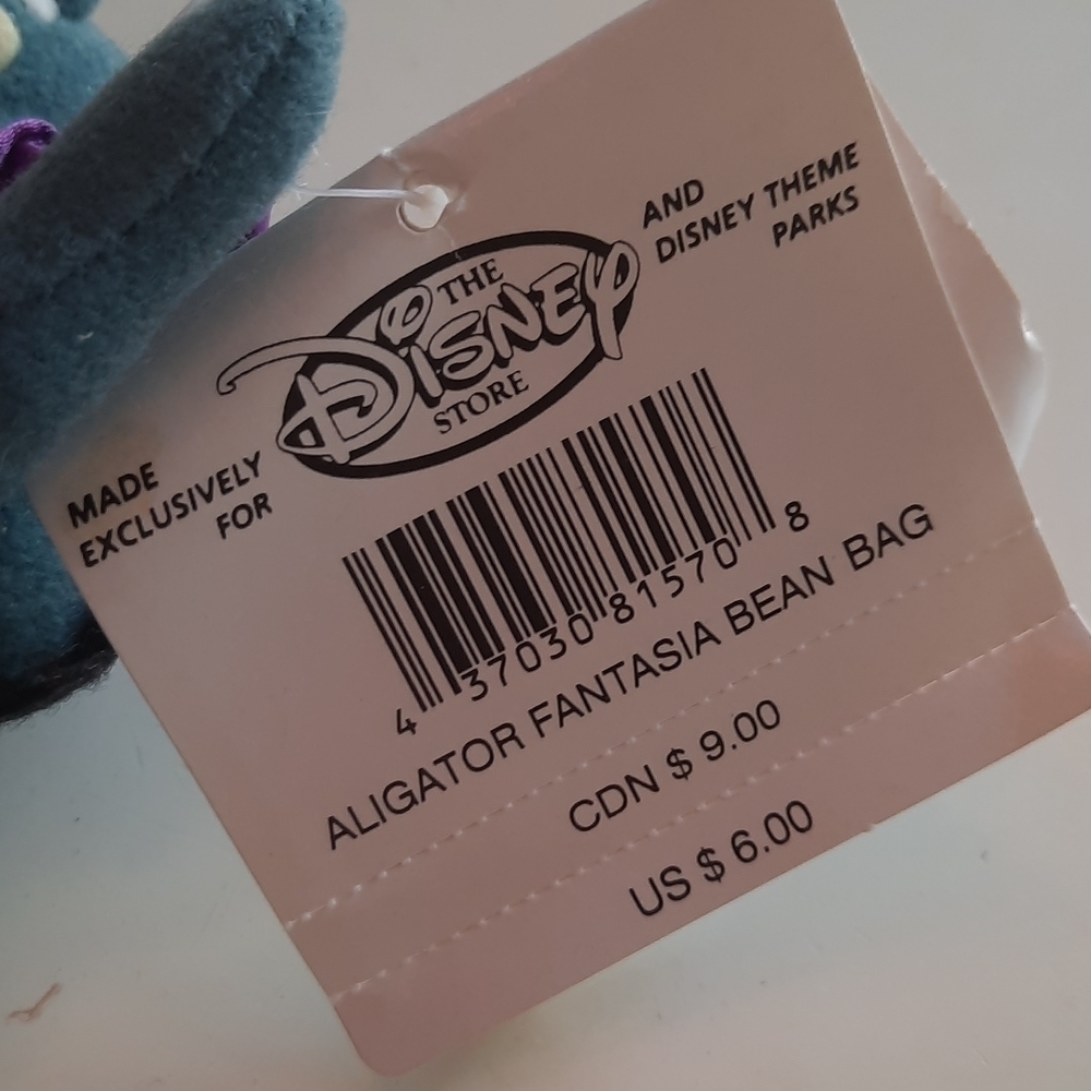 Disney Store Alligator Fantasia bean bag new with tags - Picture 4 of 6